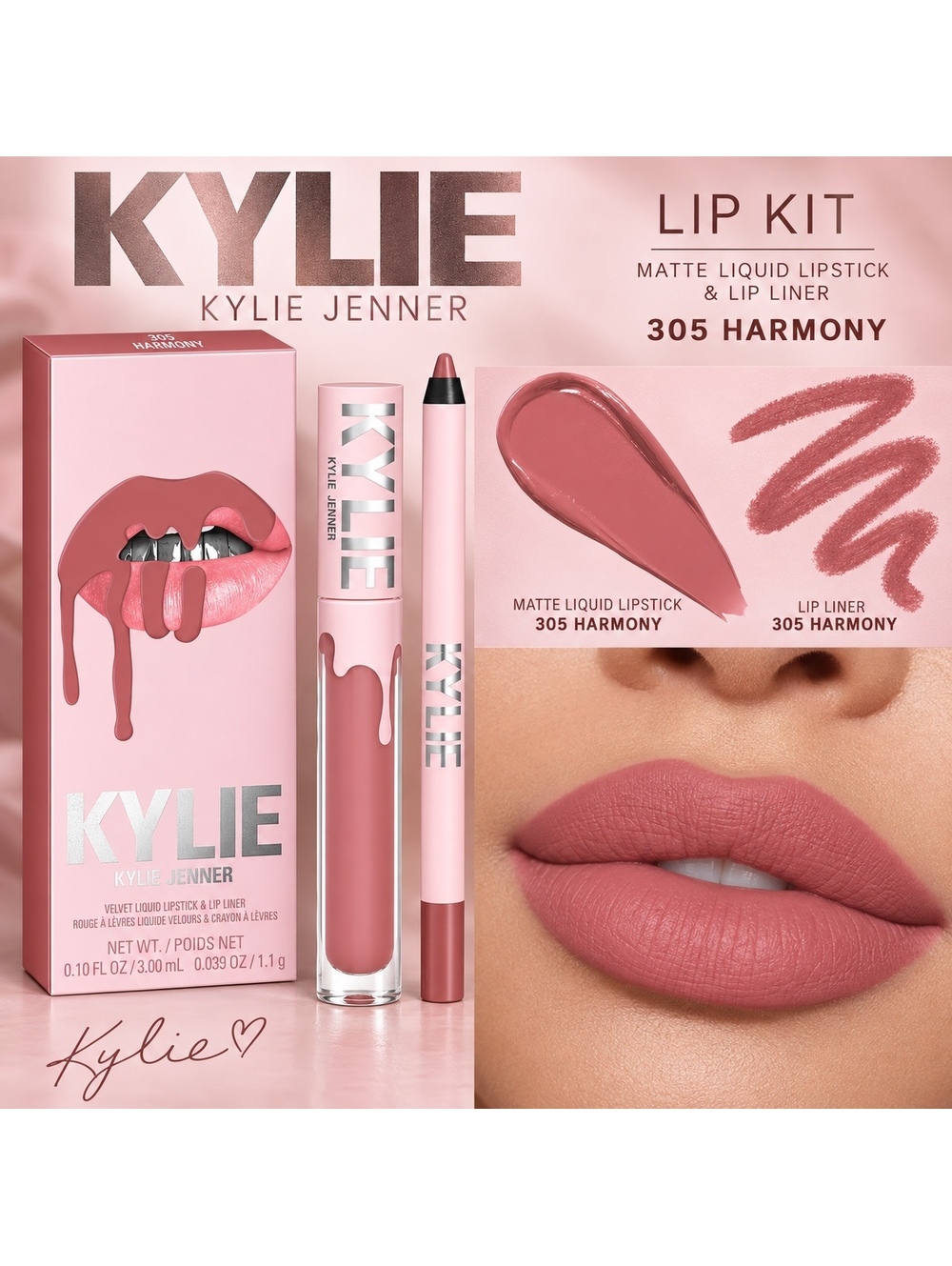 Kylie Cosmetics • Kylie Lip Kit • Velvet Liquid Lipstick & Liner • 305 Harmony